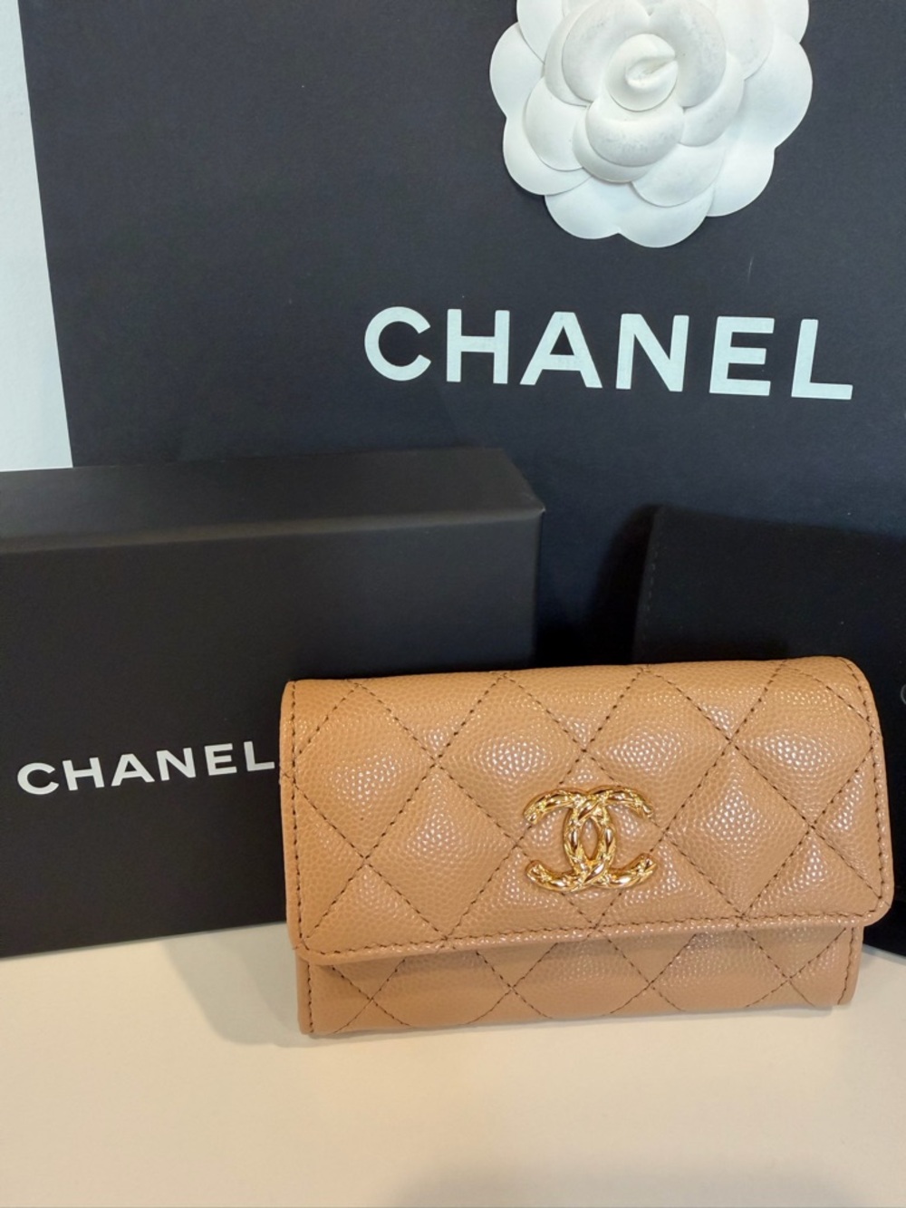 CHANEL Quilted Caviar Leather Wallet in Tan  CC 2026 ⭐️latest collection ❤️‍🔥 - Picture 5 of 14